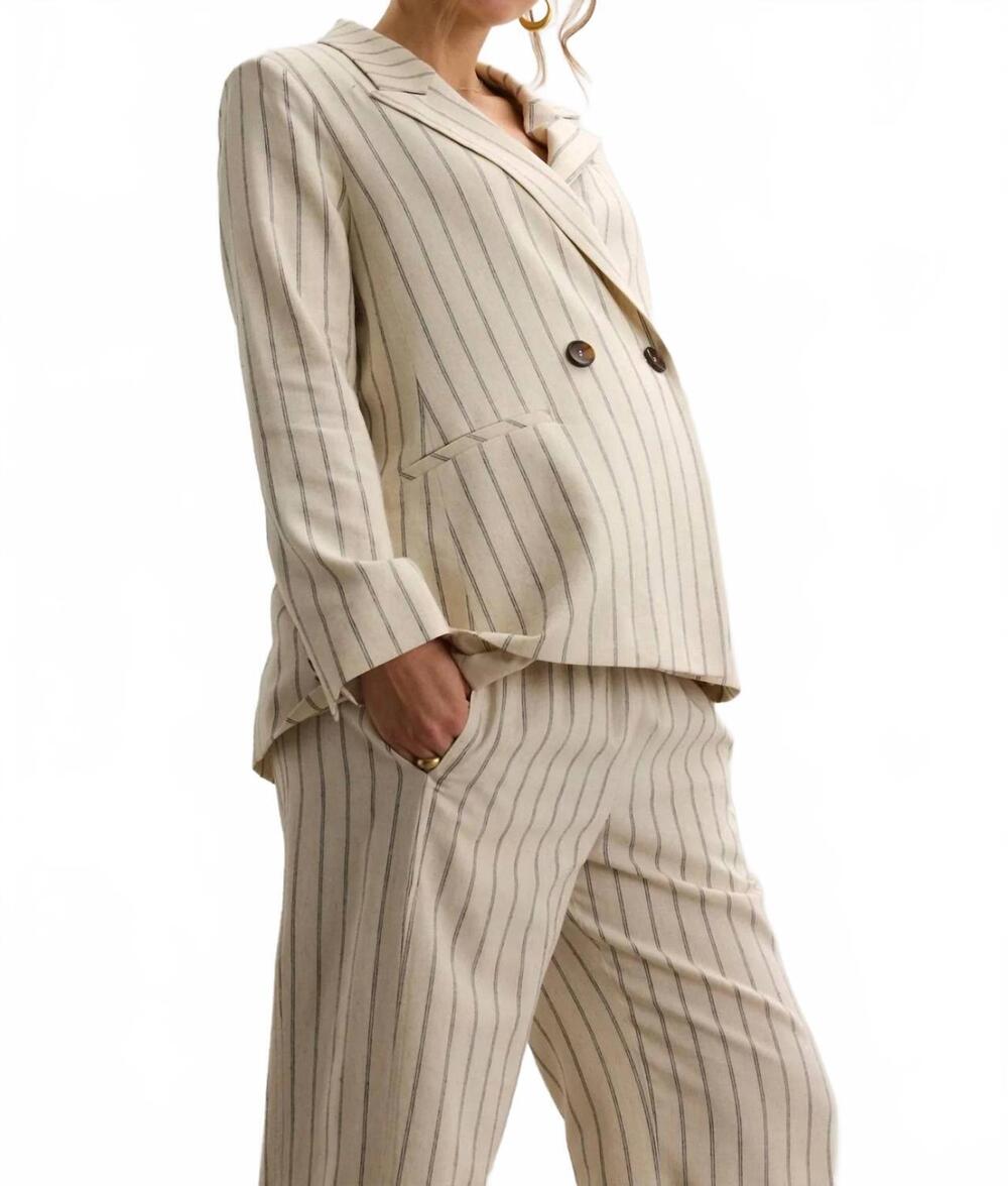 NEW HATCH soft tailored twill blazer - maternity in beige